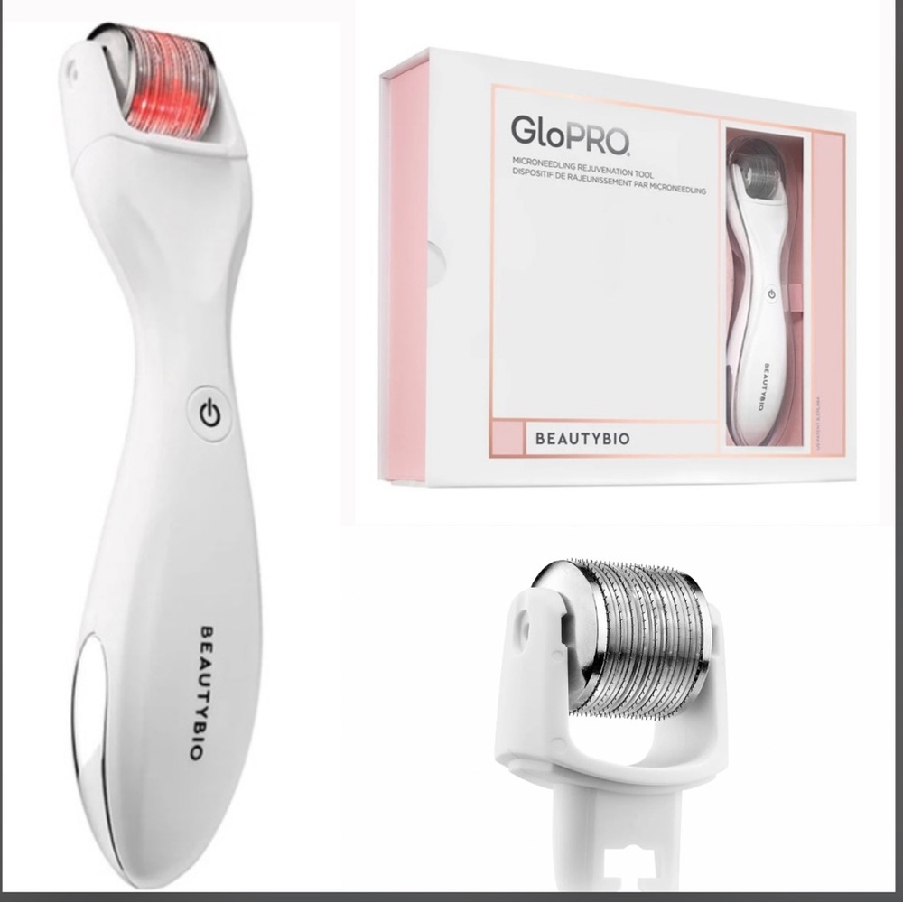 BEAUTYBIO GLOPRO  microneedling regeneration tool  and 3 extra heads